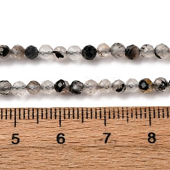 天然石トルマリンビーズ連売り  多面カット  ラウンド  3~3.5mm  穴：0.6mm  約119個/連  15.28インチ（38.8cm）&nbsp;G-L629-B03-3mm