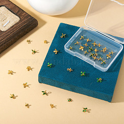 40Pcs 2 Styles Brass Enamel Eye Pin Peg Bails&nbsp;KK-TA0003-44
