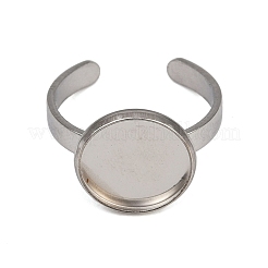 304ステンレススチールカフリング部品  ベゼルカップリングのセッティング  フラットラウンド  ステンレス鋼色  トレイ：14mm  3mm  調整可能&nbsp;STAS-D372-07P-04