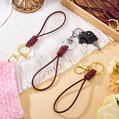 10Pcs 2 Colors Eco-Friendly Korean Waxed Polyester Cord Keychains&nbsp;KEYC-TA00034
