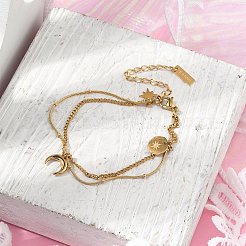 304 Stainless Steel Multi-strand Chain Bracelets&nbsp;BJEW-Z084-02G