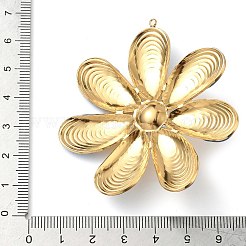 304ステンレススチールエナメルビッグペンダント  absプラスチックパール  花の形のチャーム  18KGP本金メッキ  PVD真空メッキ  空色  61x60x11mm  穴：1.8mm&nbsp;STAS-L026-05G