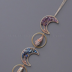 Moon Tree of Life Natural Gemstone Beads Suncatchers&nbsp;HJEW-F027-01