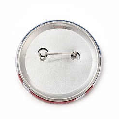 Independence Day Flat Round Tinplate Badge Pins&nbsp;JEWB-G021-01J
