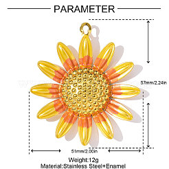 304 Stainless Steel Enamel Big Pendants&nbsp;STAS-OY002-27G