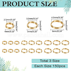 450Pcs 3 Style 304 Stainless Steel Split Rings&nbsp;STAS-ME0002-60