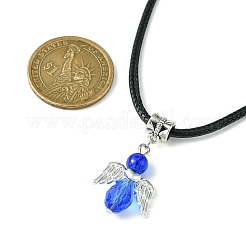Angel Shape Alloy with Glass Pendant Necklaces&nbsp;NJEW-JN04560-03