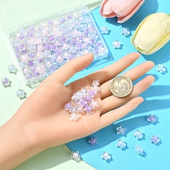 60g3色透明アクリルビーズ  二層ビーズ  多面カット  スター  ミックスカラー  10.5x11x7mm  穴：2mm  20 G /カラー&nbsp;TACR-YW0002-46