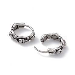 304 Stainless Steel Skull Hoop Earrings for Men Women&nbsp;EJEW-F312-07AS