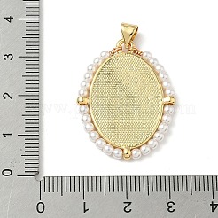 Brass with ABS Imitation Pearl Pendants&nbsp;KK-Z115-05G-02