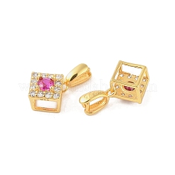 925 Sterling Silver Micro Pave Cubic Zirconia Peg Bails Pendants&nbsp;STER-B004-04G-01