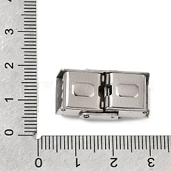 変色しにくい201ステンレススチール製時計バンド留め金  長方形  ステンレス鋼色  25x14x6mm  穴：4x10mm&nbsp;STAS-P221-22B-P-01