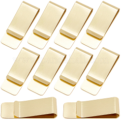 ステンレススチールマネークリップ10個  長方形  ゴールドカラー  52.5x20x8mm&nbsp;AJEW-CP0008-90G