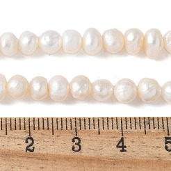 天然養殖淡水パールビーズ連売り  グレードA  ポテト  古いレース  5~6mm  穴：0.5~0.6mm  約57~58個/連  13.50~13.70インチ（34.3~34.8cm）&nbsp;PEAR-I007-07O-01A