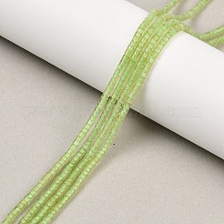 天然石ペリドットビーズ連売り  ディスク  ヒシビーズ  1.5~2x1~1.5mm  穴：0.5mm  約334個/連  15.55''（39.5センチメートル）&nbsp;G-K399-A01-01