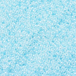 MIYUKIラウンドロカイユビーズ  日本製シードビーズ  （rr522)ライトアクアセイロン  11/0  2x1.3mm  穴：0.8mm  約1100PCS /ボトル  10 G /ボトル&nbsp;SEED-JP0008-RR0522