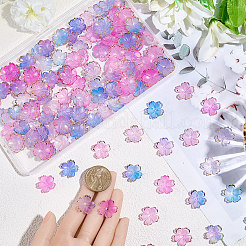 180 個 2 色のアクリルビーズキャップ  5  - 花びらの花  黄金の縁を持つ  ミックスカラー  17.5x18x5mm  穴：1.2mm  90個/カラー&nbsp;OACR-PA0001-37E