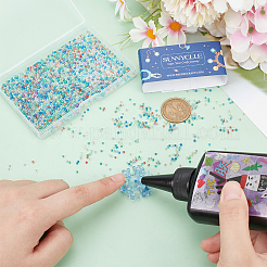 80g 8色透明丸型キャビアビーズ  バブルビーズ  クリスタルの小さなラインストーンガラスマイクロビーズ  DIYネイルアートデコレーションアクセサリー用  ミックスカラー  2mm  10 G /カラー&nbsp;FIND-SC0010-62