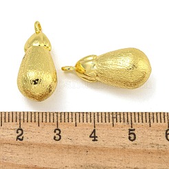 ラックメッキ真鍮チャーム  長持ちメッキ  カドミウムフリー＆鉛フリー  ナスチャーム  18KGP本金メッキ  24.5x11mm  穴：1.6mm&nbsp;KK-I718-12G