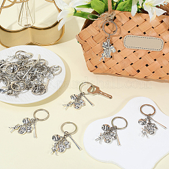 20Pcs Alloy Baseball Player & Baseball Bat & Hat Keychains&nbsp;KEYC-SC00044