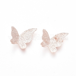 合金カボション  蝶  ローズゴールド  10x11x2mm&nbsp;PALLOY-WH0068-09B-RG
