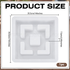 プラスチックブロック型 DIY 鋳造コンクリート壁装飾レンガ型  正方形  ホワイト  355x355x75mm&nbsp;SIMO-WH0002-06B