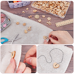 240Pcs 12 Styles 2-Hole Wood Buttons&nbsp;BUTT-WR0001-27