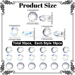 30Pcs 3 Styles Glass Cabochons&nbsp;MRMJ-YW0001-080