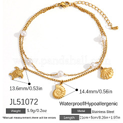 Ocean Shell Shape & Turtle Charm Anklets&nbsp;WG11FAC-01