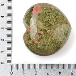 天然ユナカイト親指マッサージストーン  ハートポケットパームストーン  リラックスするために  痛みの軽減  40~41x45x24~26mm&nbsp;G-I367-06L
