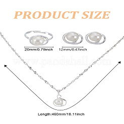 Alloy Pendant Necklaces & Stud Earrings & Ring Sets for Women&nbsp;SJEW-LP0001-20