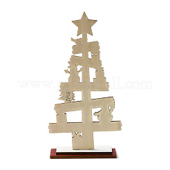 クリスマステーマの木製ディスプレイ装飾  ホームオフィス用 卓上  クリスマスツリー  サンタクロース  112x39.5x215mm&nbsp;DJEW-G041-01B