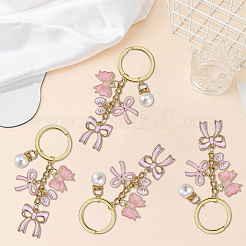 20Pcs Bowknot Alloy Enamel Keychain&nbsp;KEYC-SC00062