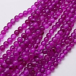 天然石瑪瑙ビーズ連売り  染め  ラウンド  ミックスカラー  6mm  穴：1mm  約61個/連  13.78''（35センチメートル）&nbsp;G-G583-6mm-M