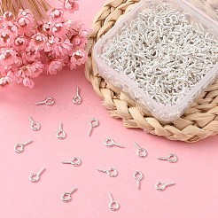 500本の鉄ネジアイピンペグベイル  片穴パーツ用  銀  10x5x1.2mm  穴：2.8mm&nbsp;FIND-YW0003-06S