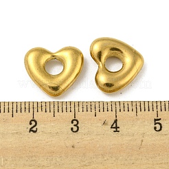 イオンプレーティング（IP）304ステンレススチールチャーム  ハートチャーム  18KGP本金メッキ  13x15x4mm  穴：4.5mm&nbsp;STAS-P341-20C-G