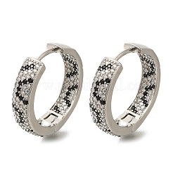 Rack Plating Brass Micro Pave Cubic Zirconia Hoop Earrings&nbsp;EJEW-H016-20P
