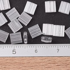MIYUKIティラビーズ  日本製シードビーズ  2穴  （TL37)クリスタルシルクサテン  5x5x1.9mm  穴：0.8mm  約5900個/500g&nbsp;SEED-MY05-TL0037