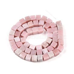 天然石ピンクオパールビーズ連売り  キューブ  6~6.5x6~6.5x6~6.5mm  穴：0.9~1mm  約57~63個/連  14.53~15.35''（36.9~39センチメートル）&nbsp;G-T140-44A-02