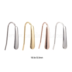24個4色304ステンレススチールピアスフック  水平ループ付き  フラットイヤーワイヤー  ミックスカラー  18.5x13.5x3.5mm  穴：1.5mm  20ゲージ  ピン：0.8mm  6個/カラー&nbsp;STAS-LS0001-05