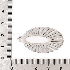 ステンレスペンダント201個  レーザー切断  オーバルチャーム  ステンレス鋼色  38x21.5x1mm  穴：2mm&nbsp;STAS-Z109-11P-1