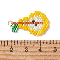 Fruit Theme Glass Seed Beaded Pendants&nbsp;PALLOY-MZ01357-05