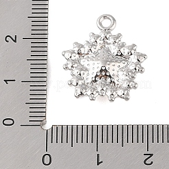 ラインストーンペンダント付きラックメッキ合金  スター  プラチナ  クリアAB  20x17x6mm  穴：2mm&nbsp;FIND-B037-03P-02