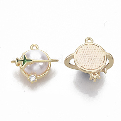 Brass Cubic Zirconia Universe Space Charms&nbsp;KK-T050-46G-NF