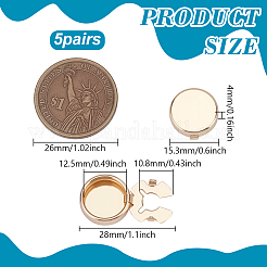 5 Pairs Brass Cufflinks&nbsp;BUTT-FG0001-56G
