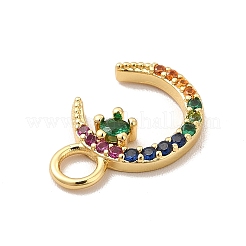 Rack Plating Brass Micro Pave Cubic Zirconia Charms&nbsp;KK-P230-21G-B