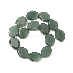 天然石グリーンアベンチュリンビーズ連売り  菱形カットファセット楕円形  29x22x10mm  穴：1~1.2mm  約14個/連  15.91''（40.4センチメートル）&nbsp;G-U018-D01-01