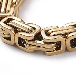 Ion Plating(IP) Unisex 201 Stainless Steel Byzantine Chain Bracelets&nbsp;BJEW-L637-34C-G