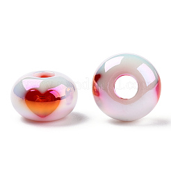 UVメッキレインボーアクリルビーズ  虹色の  星とハート  ロンデル  ミックスカラー  13.5x8.5mm  穴：4mm&nbsp;PACR-N015-04