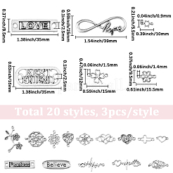 60Pcs 20 Styles Tibetan Style Alloy Connector Charms&nbsp;TIBE-SC0002-51